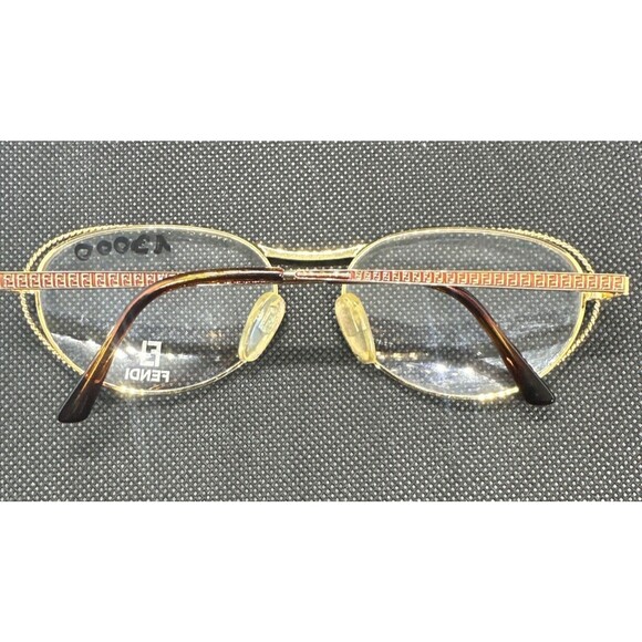 Vintage FENDI 80's Designer Gold Monogram Eyeglass Frame Mod FV 173 DEMO LENSES - Picture 9 of 15